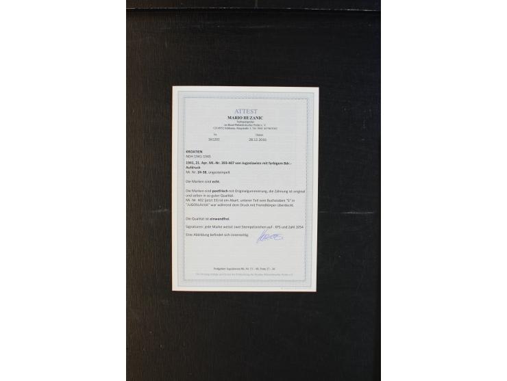 1941/45, postfrische und etwas ungebrauchte Sammlung mit Mi.-Nr. 24-38, 170-72 und Bl.8, je Fotoattest bzw. Fotobefund Huzani
