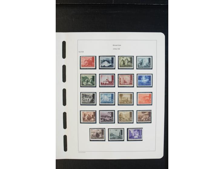 1941/45, postfrische und etwas ungebrauchte Sammlung mit Mi.-Nr. 24-38, 170-72 und Bl.8, je Fotoattest bzw. Fotobefund Huzani