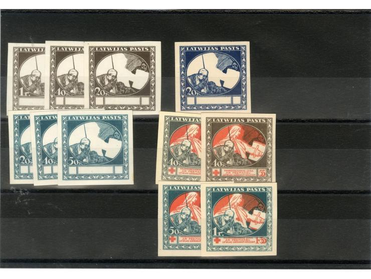1920, Rotes Kreuz, kleine Partie von 11 Probedrucken, gute Erhaltung
