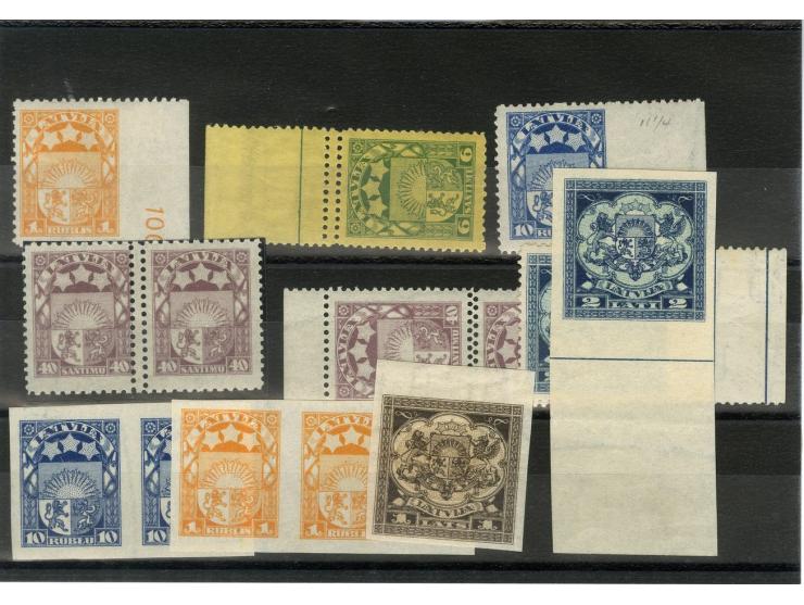 1921/23, kleine ungebrauchte und postfrische Partie Besonderheiten und Archivproben, dabei u.a. Mi.-Nr. 78, 84 sowie 98-99 al