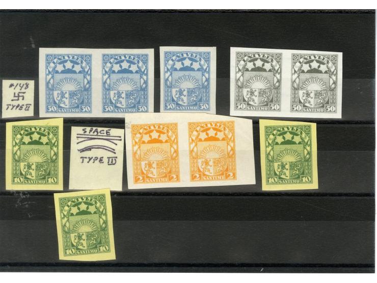 1927, interessante Partie Archivproben, dabei 9 waagerechte Paare und 6 Einzelwerte, gute Erhaltung