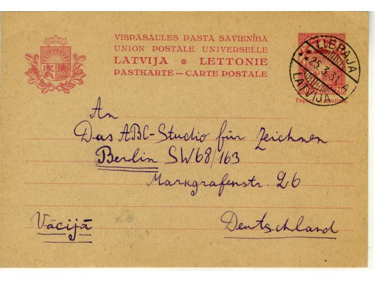 1919/44, interessanter Bestand von 20 Briefen, dabei Zensuren, R-Briefe, bessere Ganzsachen, Landespost 1941, Bahnpost-Ostlan