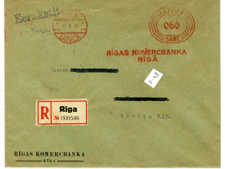 1919/44, interessanter Bestand von 20 Briefen, dabei Zensuren, R-Briefe, bessere Ganzsachen, Landespost 1941, Bahnpost-Ostlan