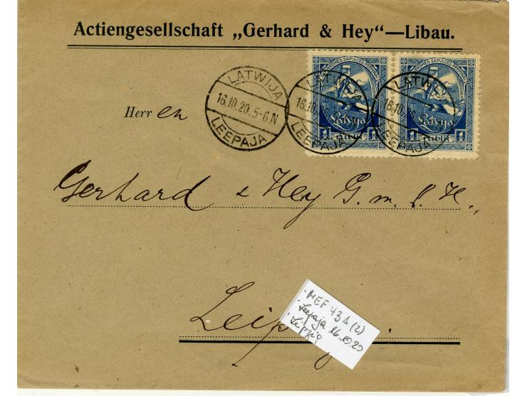 1919/44, interessanter Bestand von 20 Briefen, dabei Zensuren, R-Briefe, bessere Ganzsachen, Landespost 1941, Bahnpost-Ostlan
