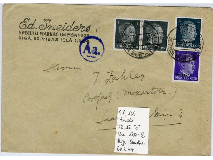1919/44, interessanter Bestand von 20 Briefen, dabei Zensuren, R-Briefe, bessere Ganzsachen, Landespost 1941, Bahnpost-Ostlan