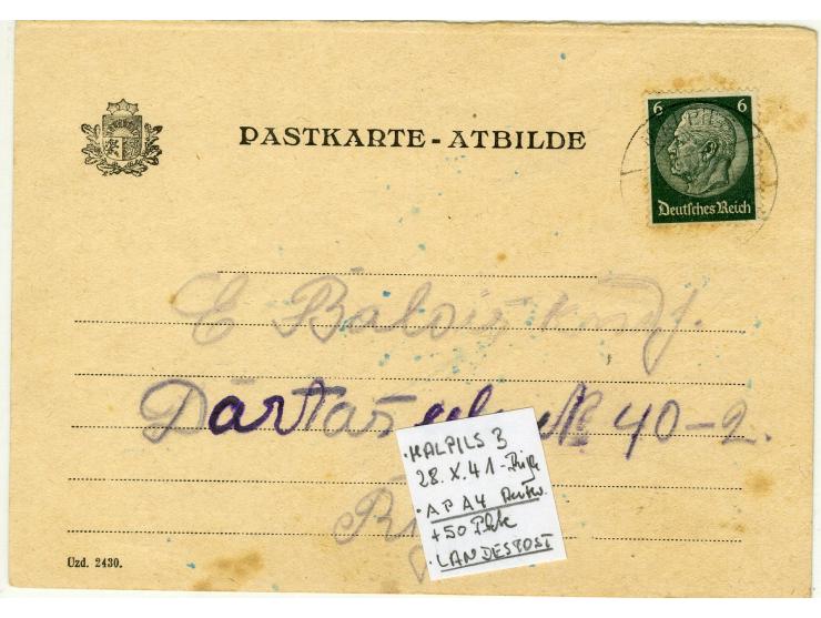 1919/44, interessanter Bestand von 20 Briefen, dabei Zensuren, R-Briefe, bessere Ganzsachen, Landespost 1941, Bahnpost-Ostlan