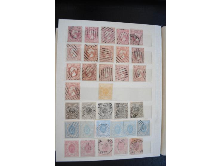 1852/1963 (ca.), postfrischer, ungebrauchter und gestempelter Bestand mit u.a. Mi.-Nr. 1 (19), 2 (16) sowie 2c mit rotem Stem
