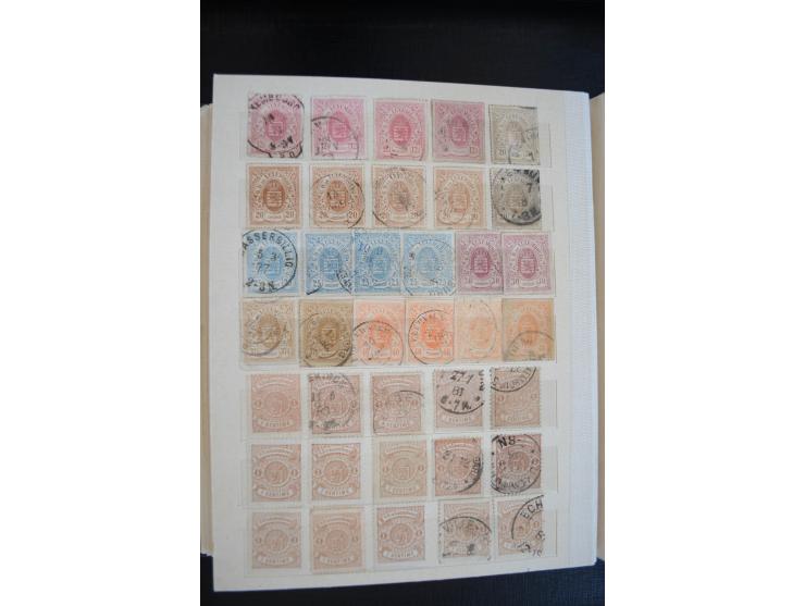 1852/1963 (ca.), postfrischer, ungebrauchter und gestempelter Bestand mit u.a. Mi.-Nr. 1 (19), 2 (16) sowie 2c mit rotem Stem