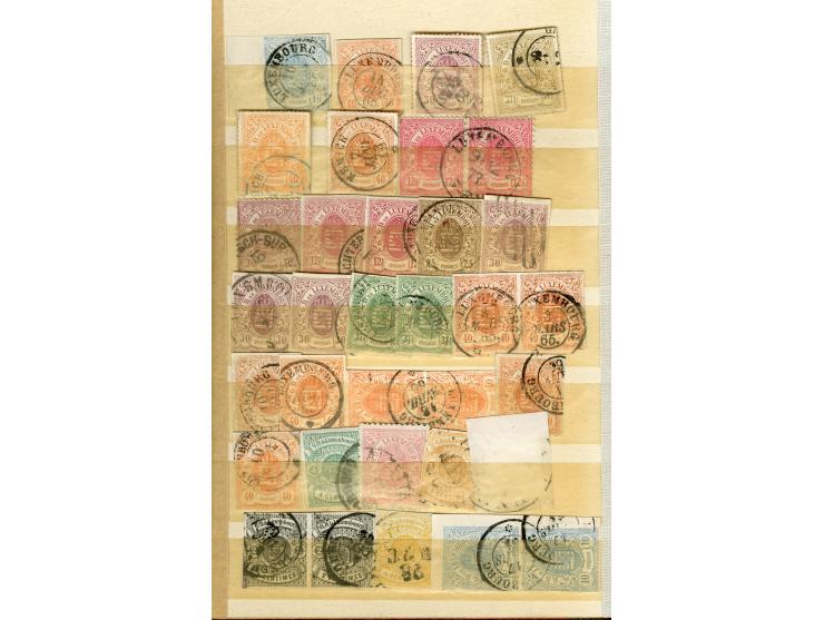1859/80, Wappenausgaben, ungebrauchte und gestempelte Partie mit vielen besseren Werten, einigen Einheiten, besseren Stempeln