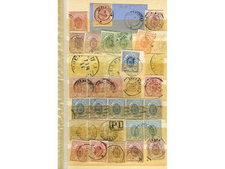 1859/80, Wappenausgaben, ungebrauchte und gestempelte Partie mit vielen besseren Werten, einigen Einheiten, besseren Stempeln