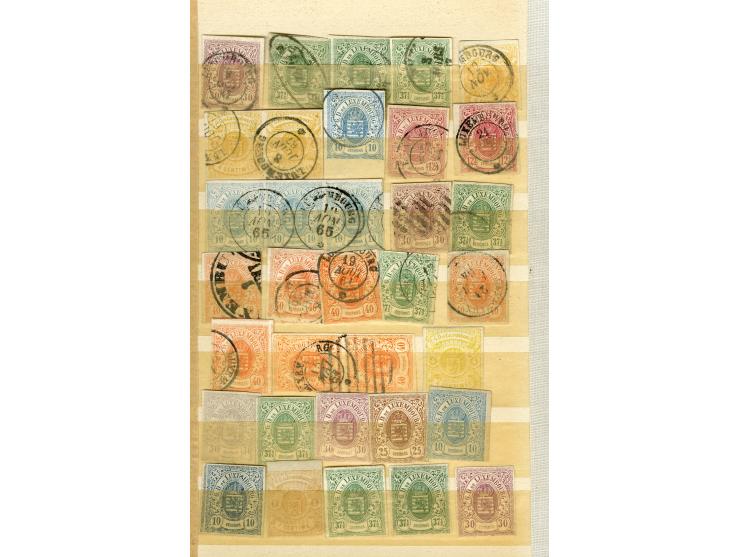 1859/80, Wappenausgaben, ungebrauchte und gestempelte Partie mit vielen besseren Werten, einigen Einheiten, besseren Stempeln
