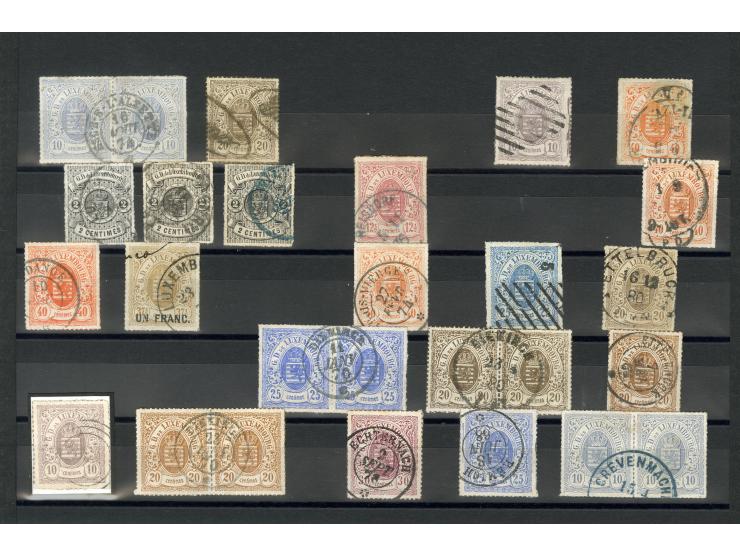 1859/80, gestempelte Partie mit über 100 Werten, dabei Briefstücke, Einheiten und seltene Stempel; einige signiert