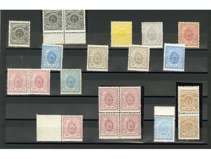 1865/80, ungebrauchte Partie mit guten Werten und einigen Einheiten; einige signiert