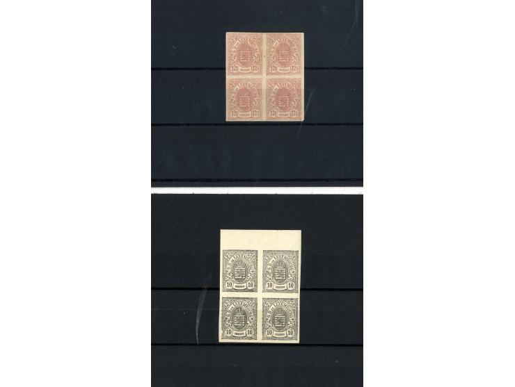 1875/80, Partie von rd. 100 Probedrucken (meist Essays de Bruk), dabei einige in Einheiten, teils sign.