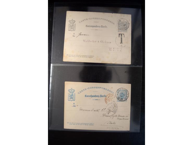 1875/1920(ca.), rund 75 Ganzsachen, dabei frühe Karten mit Zufeankaturen, Relaistempel, etc.