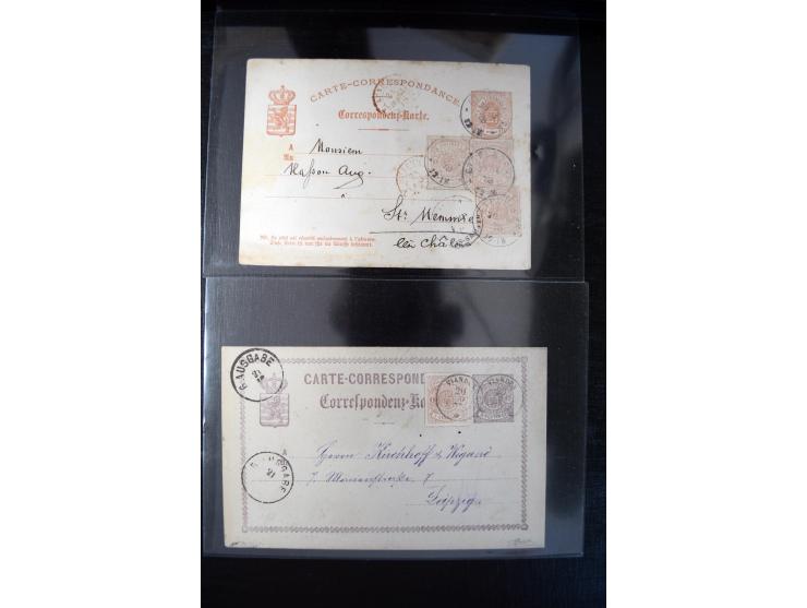 1875/1920(ca.), rund 75 Ganzsachen, dabei frühe Karten mit Zufeankaturen, Relaistempel, etc.