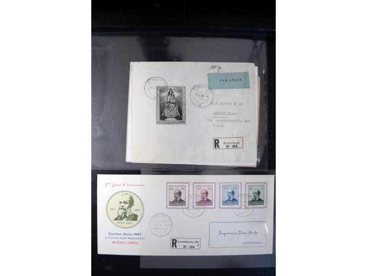 1932/70 (ca.), kleine Partie Briefe und Karten, dabei bessere Caritas-Frankaturen und FDC
