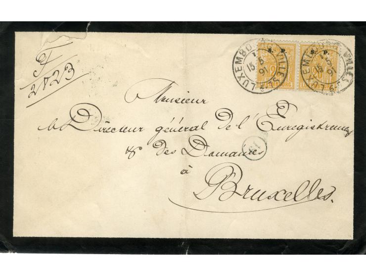 1882, Allegorie, 10 frankierte Briefe, dabei Einzelfrankatur 1 Fr. und 2 R-Briefe (einmal Mischfrankatur mit Marken ohne Aufd