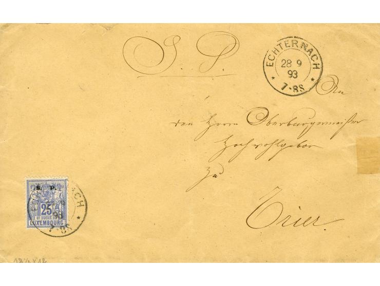 1882, Allegorie, 10 frankierte Briefe, dabei Einzelfrankatur 1 Fr. und 2 R-Briefe (einmal Mischfrankatur mit Marken ohne Aufd
