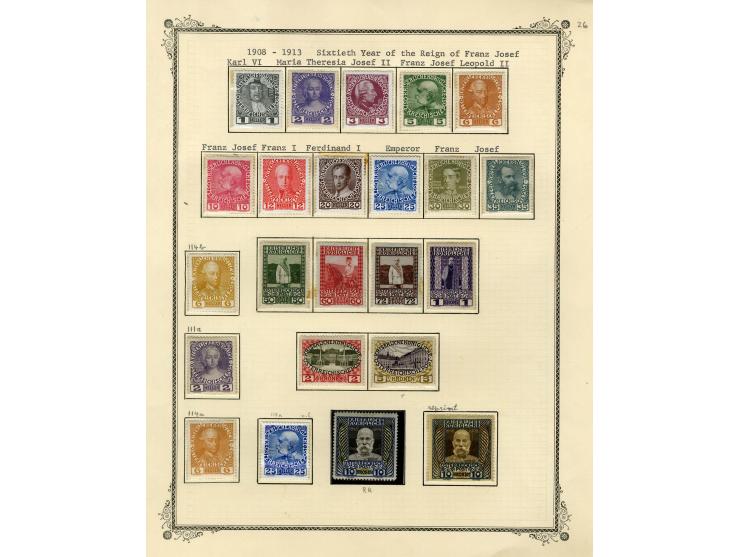 1890/1950 (ca.), Partie auf Albenblättern mit u.a. Mi.-Nr. 156, 177, 530-43U in senkrechten Paaren, 556A, 588, etc., dabei au