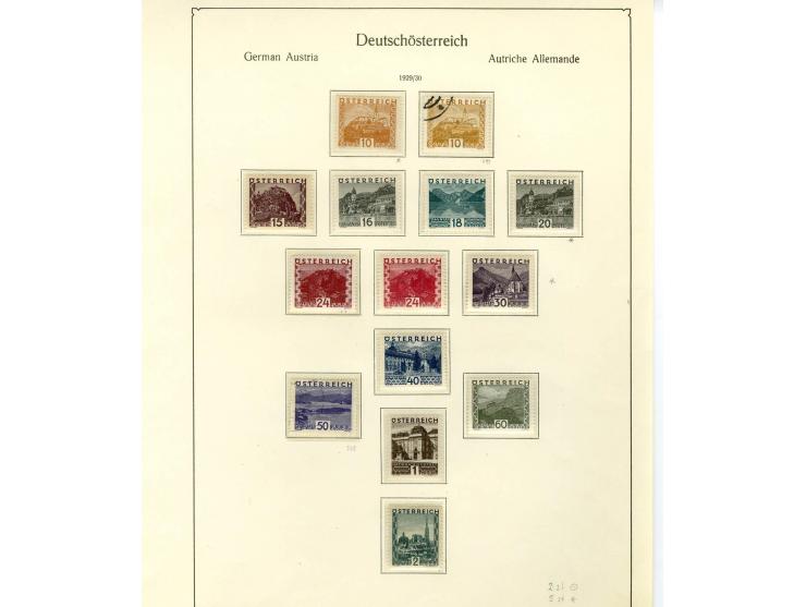 1890/1950 (ca.), Partie auf Albenblättern mit u.a. Mi.-Nr. 156, 177, 530-43U in senkrechten Paaren, 556A, 588, etc., dabei au