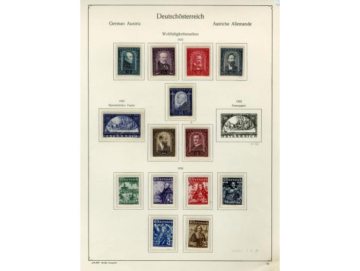 1890/1950 (ca.), Partie auf Albenblättern mit u.a. Mi.-Nr. 156, 177, 530-43U in senkrechten Paaren, 556A, 588, etc., dabei au