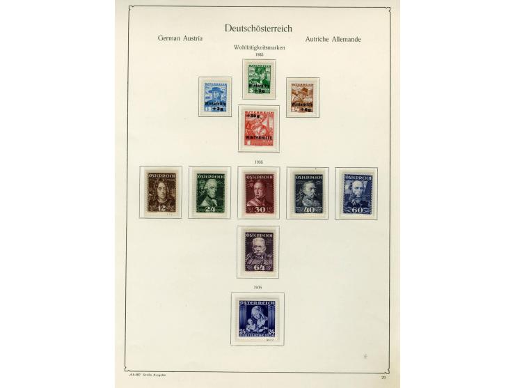 1890/1950 (ca.), Partie auf Albenblättern mit u.a. Mi.-Nr. 156, 177, 530-43U in senkrechten Paaren, 556A, 588, etc., dabei au