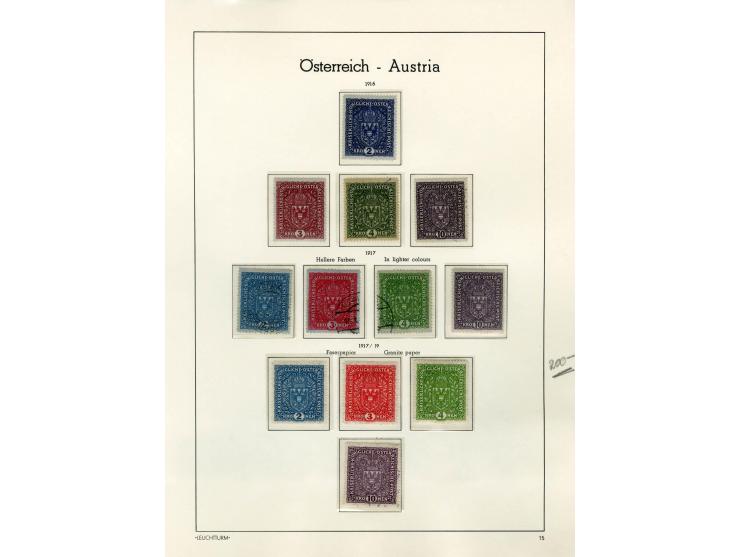 1890/1950 (ca.), Partie auf Albenblättern mit u.a. Mi.-Nr. 156, 177, 530-43U in senkrechten Paaren, 556A, 588, etc., dabei au