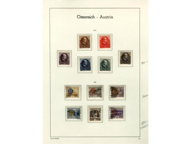 1890/1950 (ca.), Partie auf Albenblättern mit u.a. Mi.-Nr. 156, 177, 530-43U in senkrechten Paaren, 556A, 588, etc., dabei au