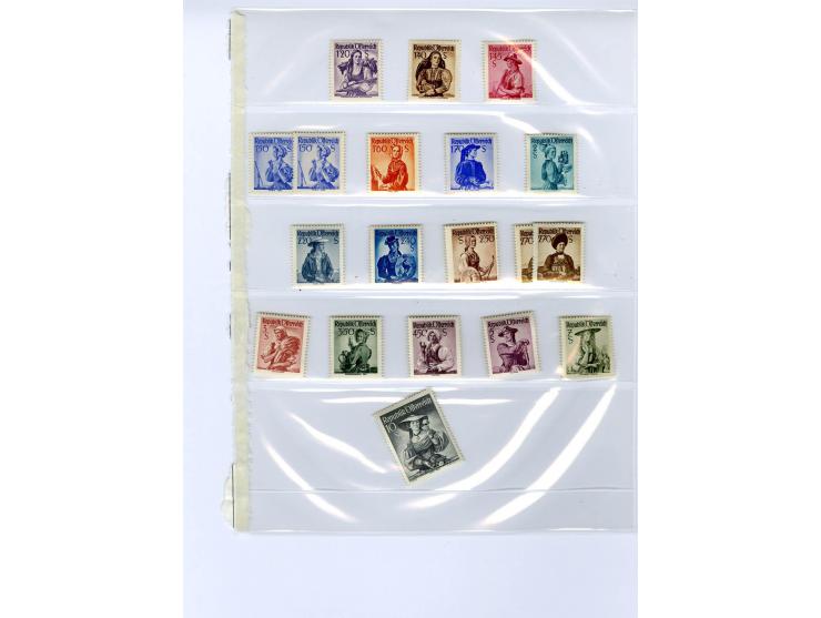 1890/1950 (ca.), Partie auf Albenblättern mit u.a. Mi.-Nr. 156, 177, 530-43U in senkrechten Paaren, 556A, 588, etc., dabei au