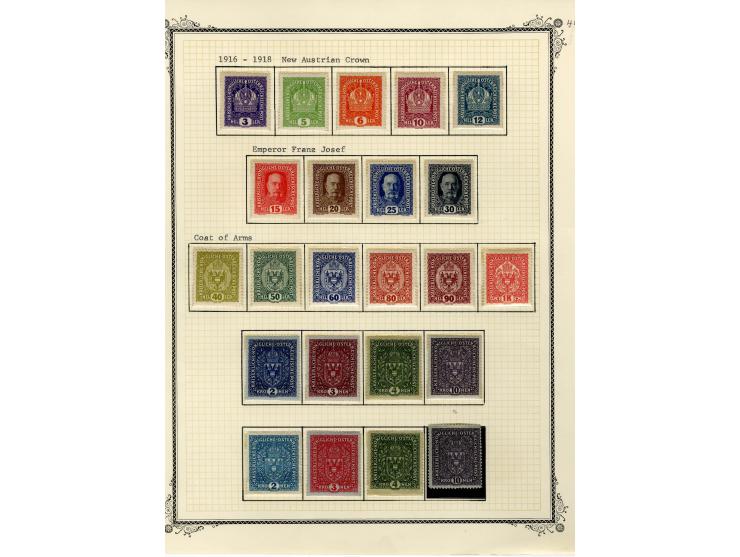 1890/1950 (ca.), Partie auf Albenblättern mit u.a. Mi.-Nr. 156, 177, 530-43U in senkrechten Paaren, 556A, 588, etc., dabei au