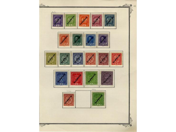 1890/1950 (ca.), Partie auf Albenblättern mit u.a. Mi.-Nr. 156, 177, 530-43U in senkrechten Paaren, 556A, 588, etc., dabei au