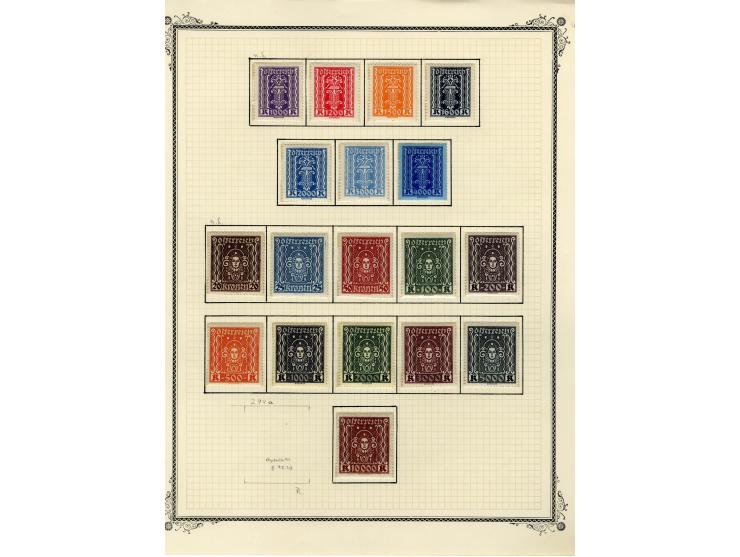 1890/1950 (ca.), Partie auf Albenblättern mit u.a. Mi.-Nr. 156, 177, 530-43U in senkrechten Paaren, 556A, 588, etc., dabei au