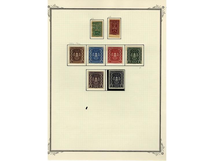 1890/1950 (ca.), Partie auf Albenblättern mit u.a. Mi.-Nr. 156, 177, 530-43U in senkrechten Paaren, 556A, 588, etc., dabei au