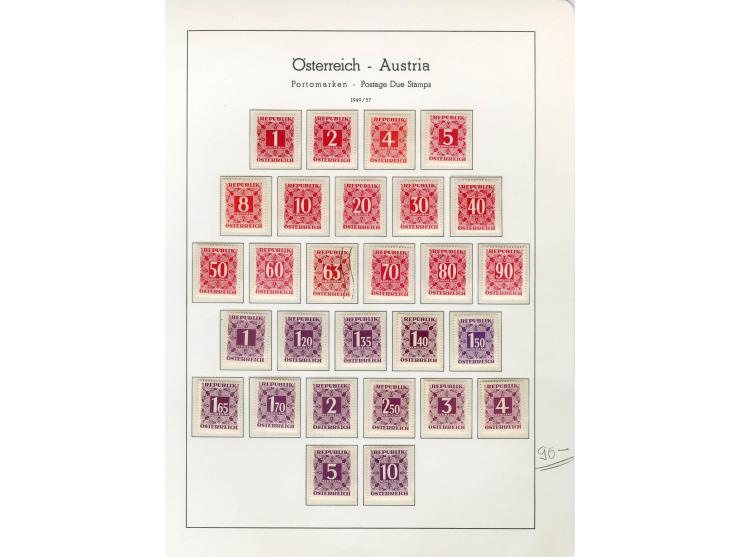 1890/1950 (ca.), Partie auf Albenblättern mit u.a. Mi.-Nr. 156, 177, 530-43U in senkrechten Paaren, 556A, 588, etc., dabei au