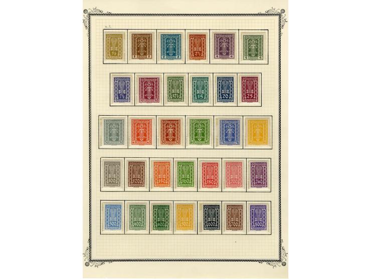 1890/1950 (ca.), Partie auf Albenblättern mit u.a. Mi.-Nr. 156, 177, 530-43U in senkrechten Paaren, 556A, 588, etc., dabei au