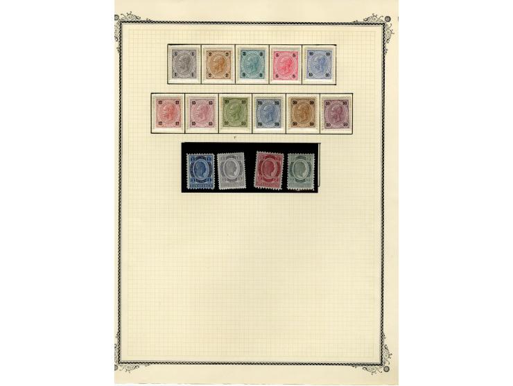 1890/1950 (ca.), Partie auf Albenblättern mit u.a. Mi.-Nr. 156, 177, 530-43U in senkrechten Paaren, 556A, 588, etc., dabei au