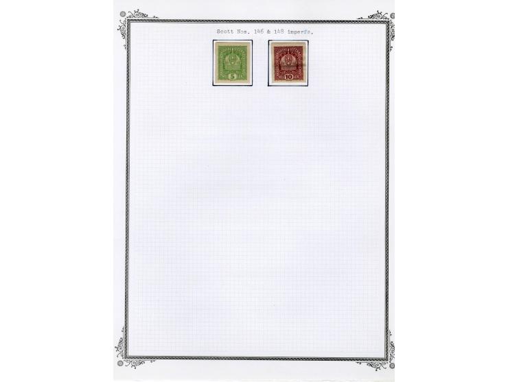 1890/1950 (ca.), Partie auf Albenblättern mit u.a. Mi.-Nr. 156, 177, 530-43U in senkrechten Paaren, 556A, 588, etc., dabei au