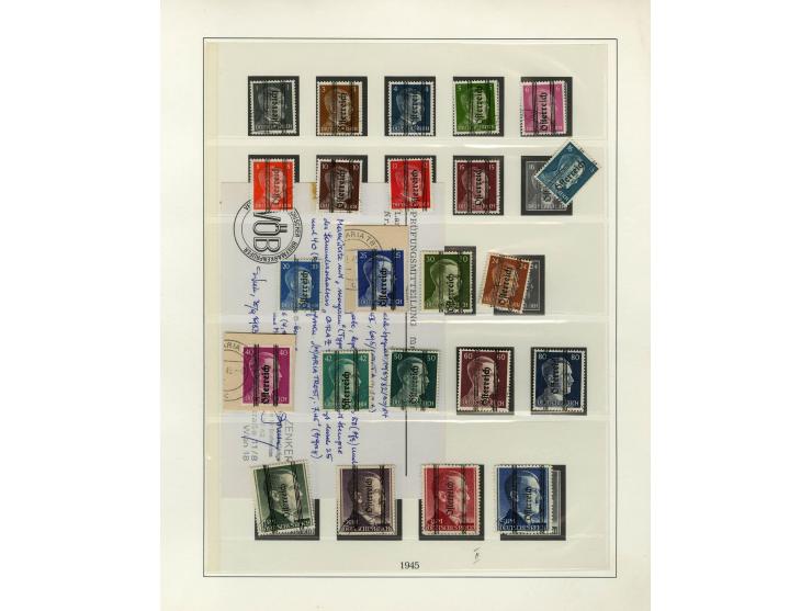 1890/1950 (ca.), Partie auf Albenblättern mit u.a. Mi.-Nr. 156, 177, 530-43U in senkrechten Paaren, 556A, 588, etc., dabei au