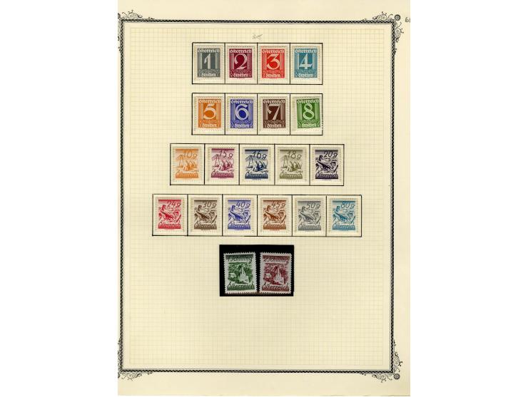 1890/1950 (ca.), Partie auf Albenblättern mit u.a. Mi.-Nr. 156, 177, 530-43U in senkrechten Paaren, 556A, 588, etc., dabei au