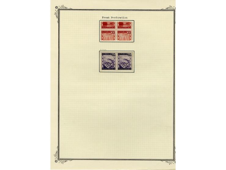 1890/1950 (ca.), Partie auf Albenblättern mit u.a. Mi.-Nr. 156, 177, 530-43U in senkrechten Paaren, 556A, 588, etc., dabei au