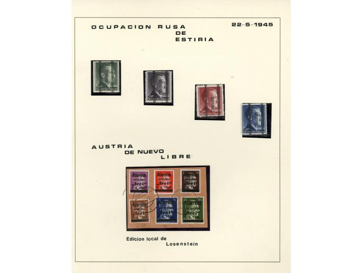 1890/1950 (ca.), Partie auf Albenblättern mit u.a. Mi.-Nr. 156, 177, 530-43U in senkrechten Paaren, 556A, 588, etc., dabei au