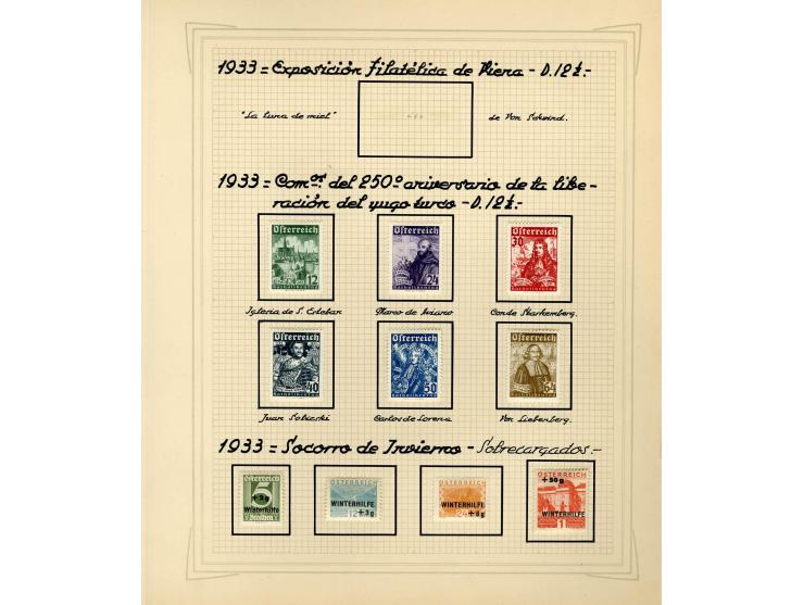 1890/1950 (ca.), Partie auf Albenblättern mit u.a. Mi.-Nr. 156, 177, 530-43U in senkrechten Paaren, 556A, 588, etc., dabei au