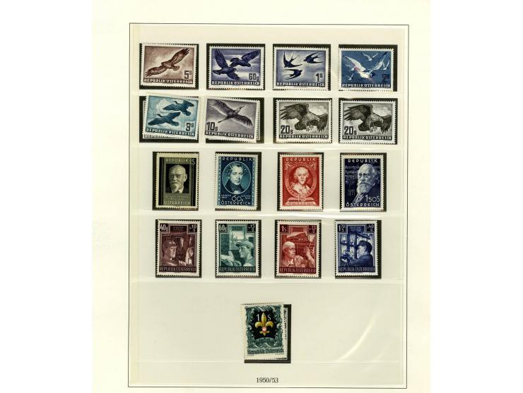 1890/1950 (ca.), Partie auf Albenblättern mit u.a. Mi.-Nr. 156, 177, 530-43U in senkrechten Paaren, 556A, 588, etc., dabei au