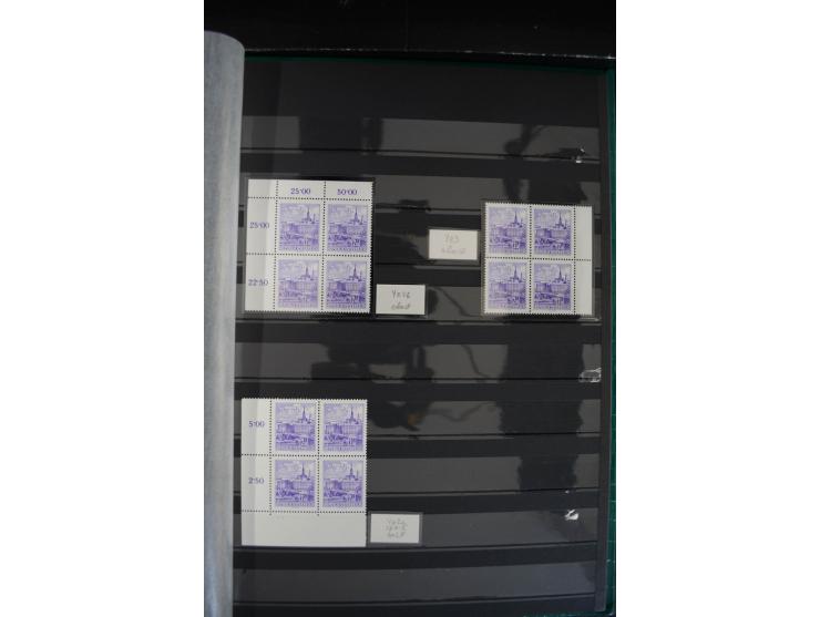 1958/63, Bauwerke 20 g. bis 20 S., kleine postfrische Spezial-Sammlung mit Schwerpunkt bei den Platten-Nummern und Bogenecken