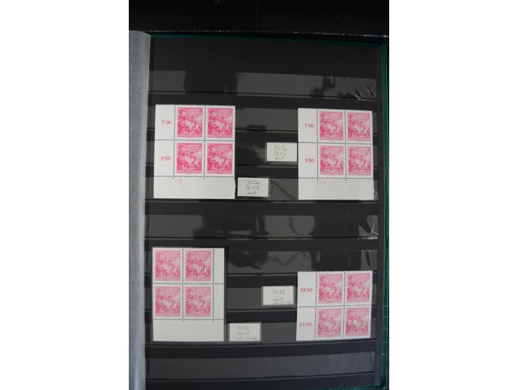 1958/63, Bauwerke 20 g. bis 20 S., kleine postfrische Spezial-Sammlung mit Schwerpunkt bei den Platten-Nummern und Bogenecken