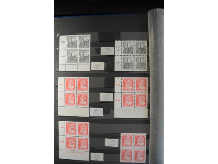 1958/63, Bauwerke 20 g. bis 20 S., kleine postfrische Spezial-Sammlung mit Schwerpunkt bei den Platten-Nummern und Bogenecken