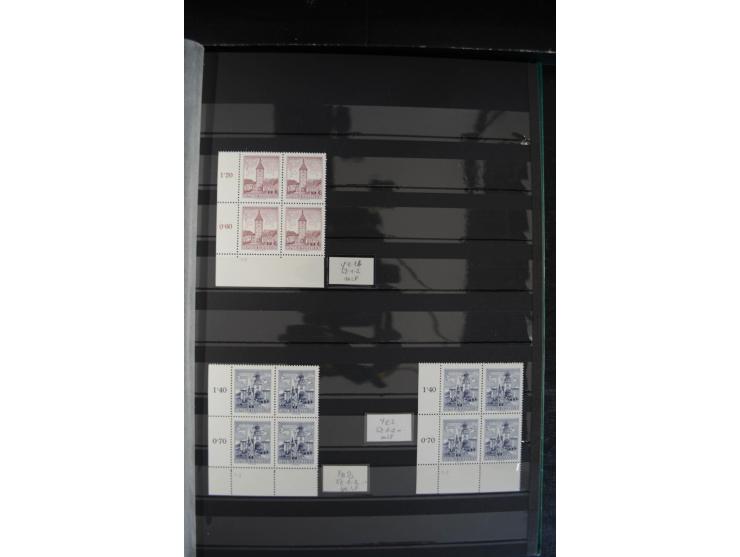 1958/63, Bauwerke 20 g. bis 20 S., kleine postfrische Spezial-Sammlung mit Schwerpunkt bei den Platten-Nummern und Bogenecken