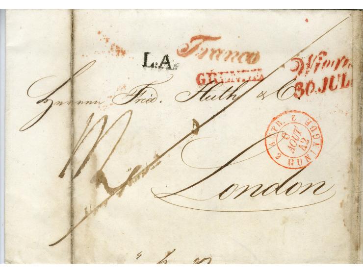 1842/44, 12 Briefe der Huth-Korrespondenz von Wien nach London