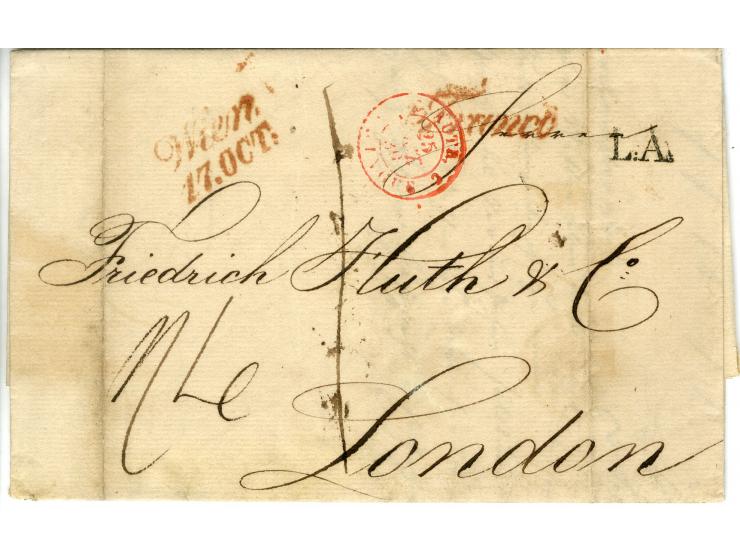 1842/44, 12 Briefe der Huth-Korrespondenz von Wien nach London